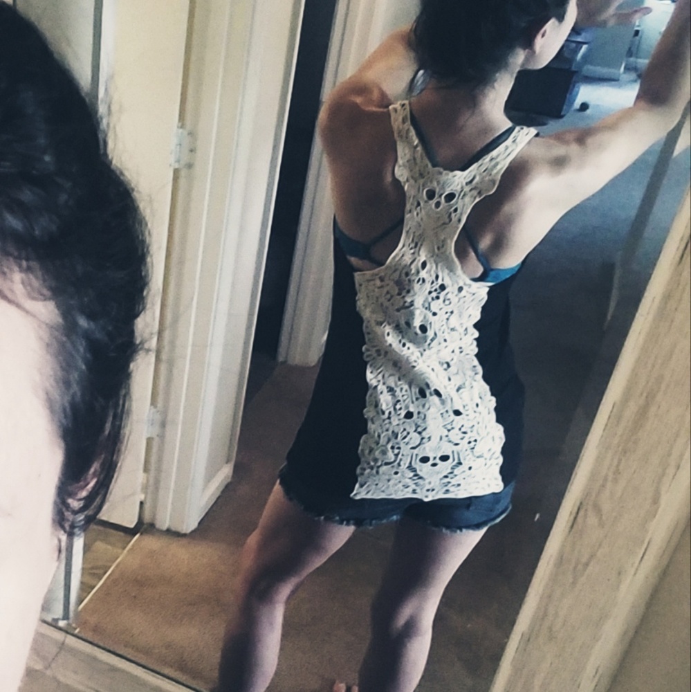 Embroidered Skulls black tank